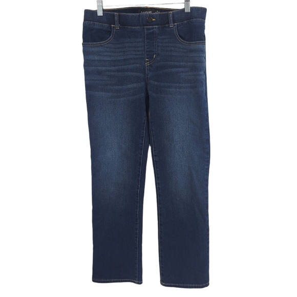 Denim - New Betabrand Straight Leg Pockets Yoga Pull Up Jean Blue Size Medium Petite